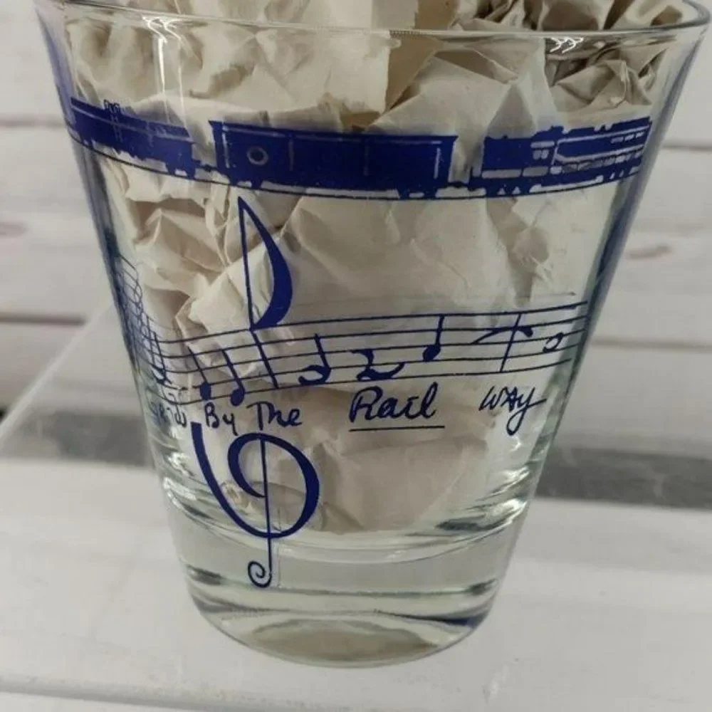 Railroad‎ Crossing AAR Grow Grow By The Rail Way” Rare Glass Train Cup